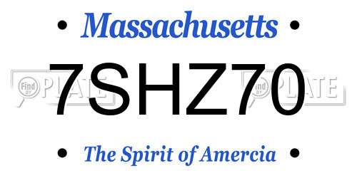 7SHZ70 Massachusetts License Plate