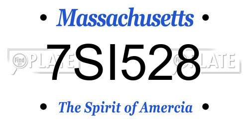 7SI528 Massachusetts License Plate