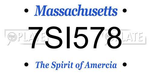 7SI578 Massachusetts License Plate