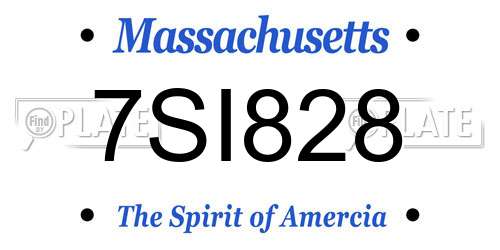 7SI828 Massachusetts License Plate