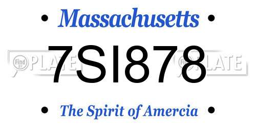 7SI878 Massachusetts License Plate
