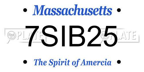 7SIB25 Massachusetts License Plate