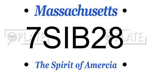 7SIB28 Massachusetts License Plate