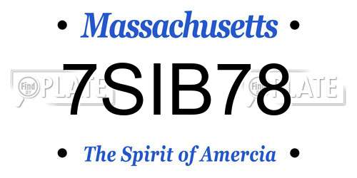 7SIB78 Massachusetts License Plate