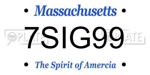 7SIG99 Massachusetts License Plate