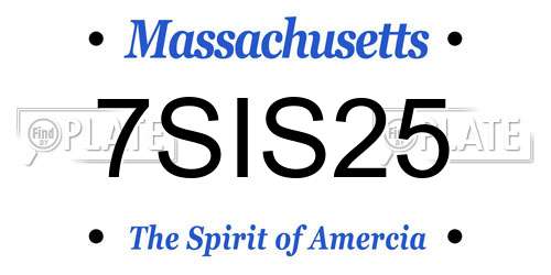 7SIS25 Massachusetts License Plate
