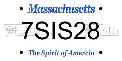 7SIS28 Massachusetts License Plate