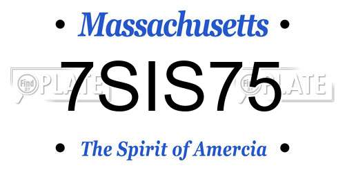 7SIS75 Massachusetts License Plate