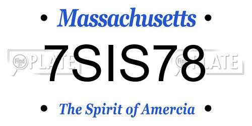 7SIS78 Massachusetts License Plate