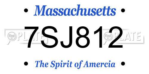 7SJ812 Massachusetts License Plate