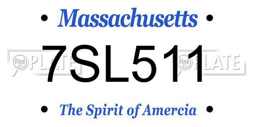 7SL511 Massachusetts License Plate
