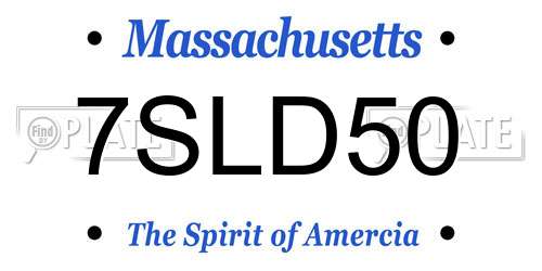 7SLD50 Massachusetts License Plate