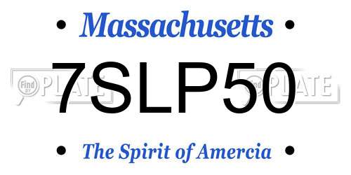7SLP50 Massachusetts License Plate
