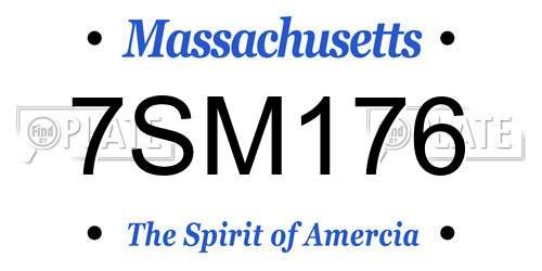 7SM176 Massachusetts License Plate