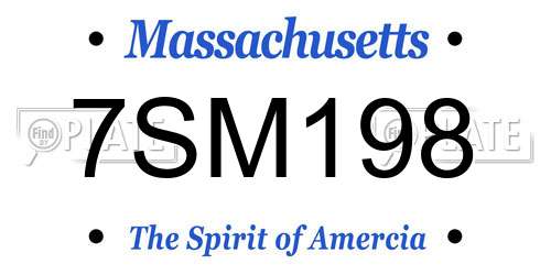 7SM198 Massachusetts License Plate