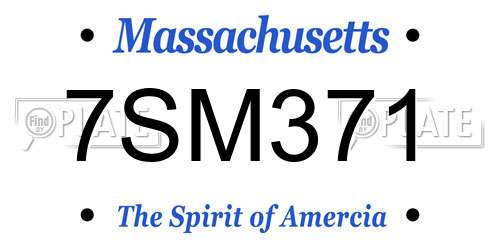 7SM371 Massachusetts License Plate