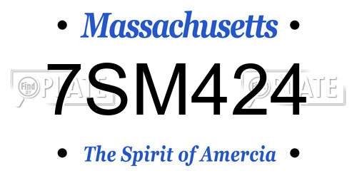 7SM424 Massachusetts License Plate