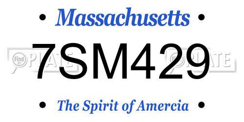 7SM429 Massachusetts License Plate