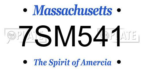 7SM541 Massachusetts License Plate