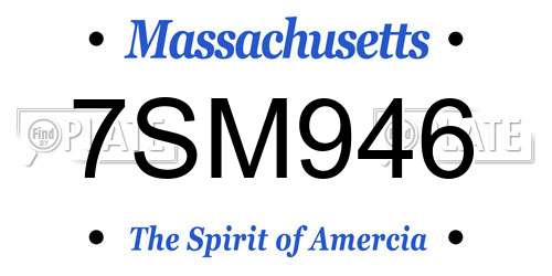 7SM946 Massachusetts License Plate