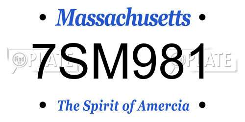 7SM981 Massachusetts License Plate