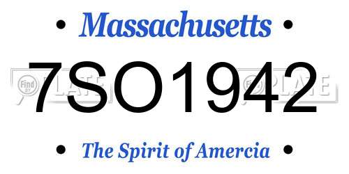7SO1942 Massachusetts License Plate