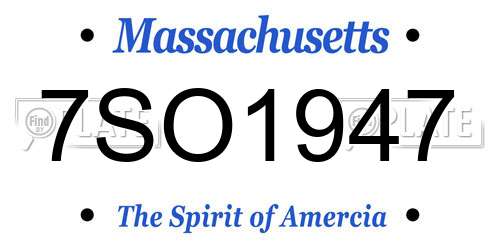 7SO1947 Massachusetts License Plate