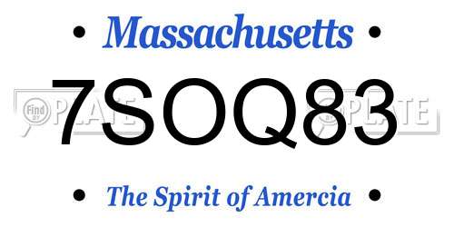 7SOQ83 Massachusetts License Plate