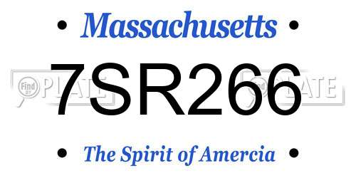 7SR266 Massachusetts License Plate