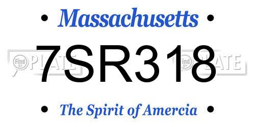 7SR318 Massachusetts License Plate