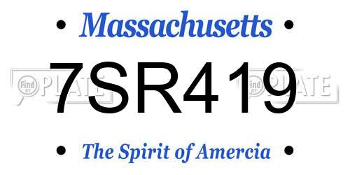 7SR419 Massachusetts License Plate
