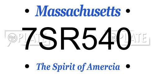 7SR540 Massachusetts License Plate