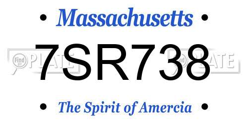 7SR738 Massachusetts License Plate