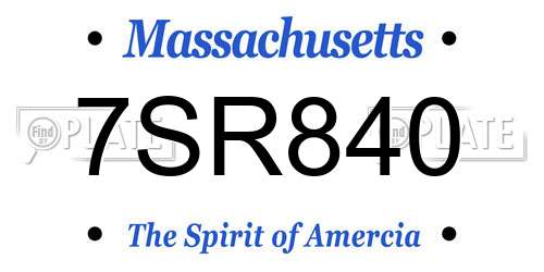 7SR840 Massachusetts License Plate