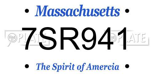 7SR941 Massachusetts License Plate