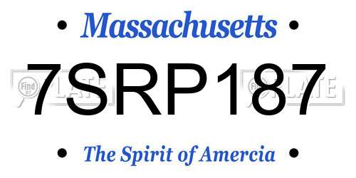 7SRP187 Massachusetts License Plate