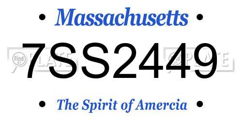 7SS2449 Massachusetts License Plate