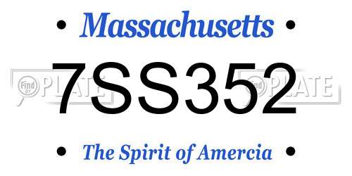 7SS352 Massachusetts License Plate