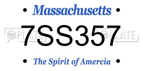 7SS357 Massachusetts License Plate