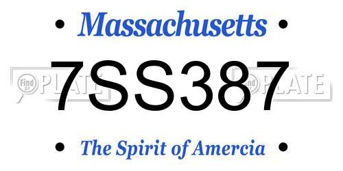 7SS387 Massachusetts License Plate