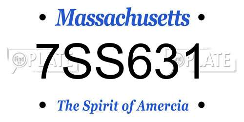 7SS631 Massachusetts License Plate