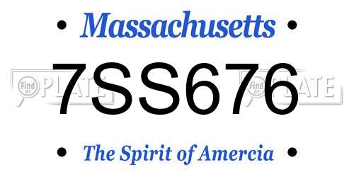 7SS676 Massachusetts License Plate