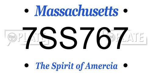 7SS767 Massachusetts License Plate