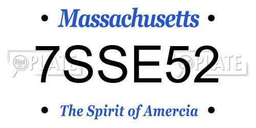 7SSE52 Massachusetts License Plate