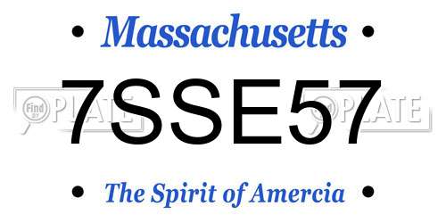 7SSE57 Massachusetts License Plate