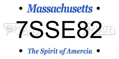 7SSE82 Massachusetts License Plate