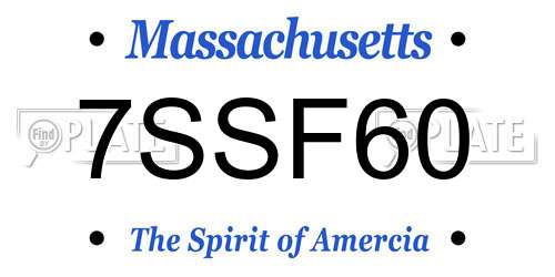 7SSF60 Massachusetts License Plate