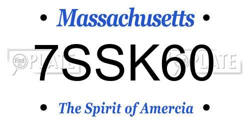7SSK60 Massachusetts License Plate