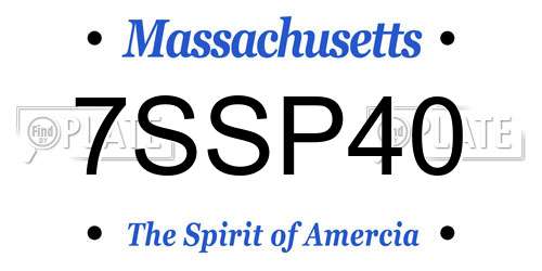 7SSP40 Massachusetts License Plate