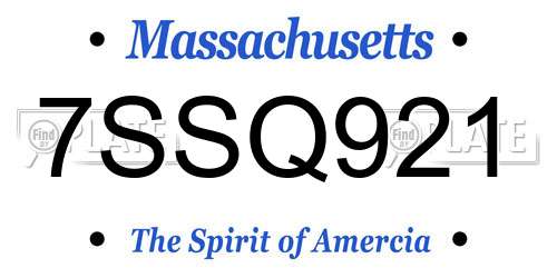 7SSQ921 Massachusetts License Plate